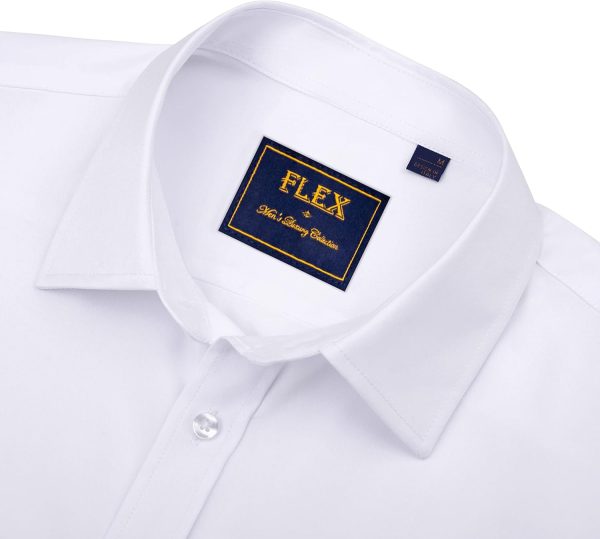 Alimens & Gentle Mens Short Sleeve Dress Shirts Wrinkle Free Solid Casual Button Down Shirts with Pocket - Image 3