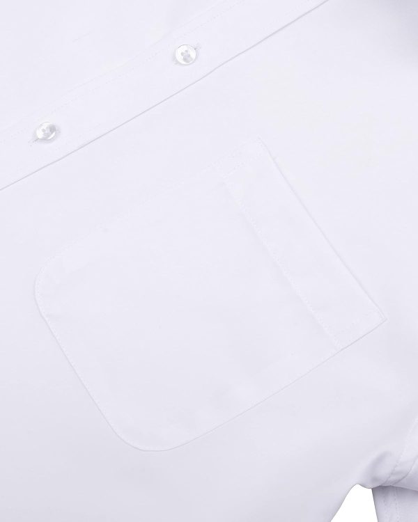 Alimens & Gentle Mens Short Sleeve Dress Shirts Wrinkle Free Solid Casual Button Down Shirts with Pocket - Image 4