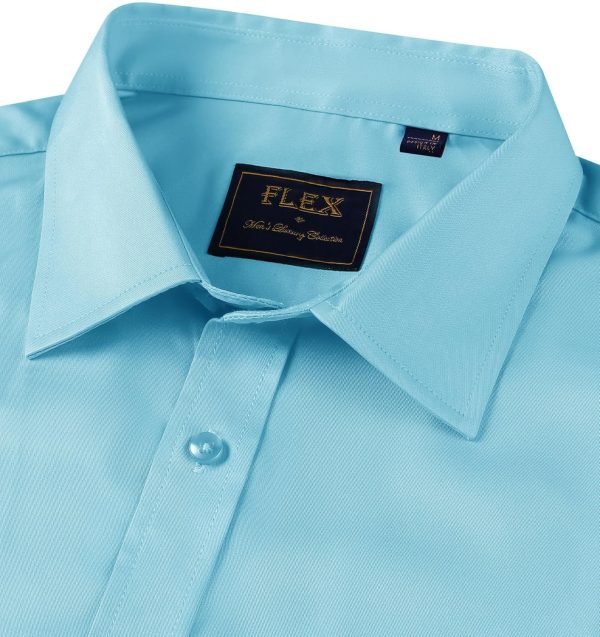 Alimens & Gentle Mens Short Sleeve Dress Shirts Wrinkle Free Solid Casual Button Down Shirts with Pocket - Image 10