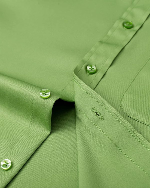 Alimens & Gentle Mens Short Sleeve Dress Shirts Wrinkle Free Solid Casual Button Down Shirts with Pocket - Image 24