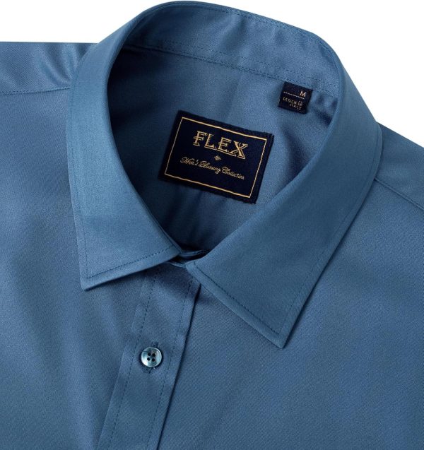 Alimens & Gentle Mens Short Sleeve Dress Shirts Wrinkle Free Solid Casual Button Down Shirts with Pocket - Image 29