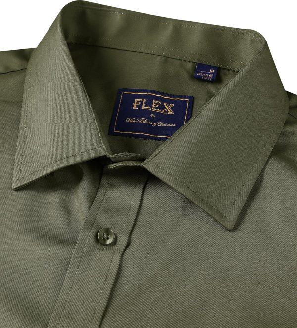 Alimens & Gentle Mens Short Sleeve Dress Shirts Wrinkle Free Solid Casual Button Down Shirts with Pocket - Image 36