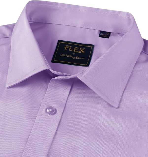 Alimens & Gentle Mens Short Sleeve Dress Shirts Wrinkle Free Solid Casual Button Down Shirts with Pocket - Image 49