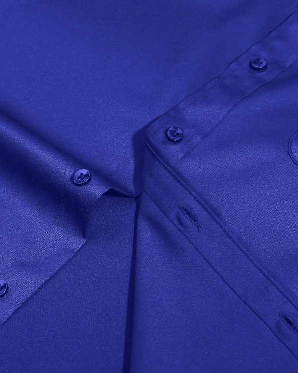 Alimens & Gentle Mens Short Sleeve Dress Shirts Wrinkle Free Solid Casual Button Down Shirts with Pocket - Image 57