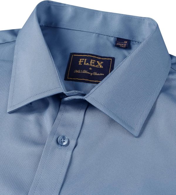 Alimens & Gentle Mens Short Sleeve Dress Shirts Wrinkle Free Solid Casual Button Down Shirts with Pocket - Image 78