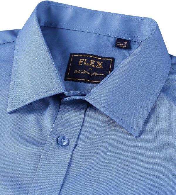 Alimens & Gentle Mens Short Sleeve Dress Shirts Wrinkle Free Solid Casual Button Down Shirts with Pocket - Image 92