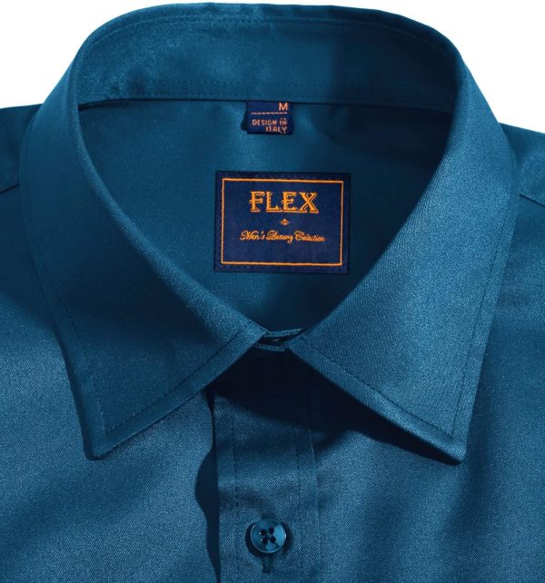Alimens & Gentle Mens Short Sleeve Dress Shirts Wrinkle Free Solid Casual Button Down Shirts with Pocket - Image 98