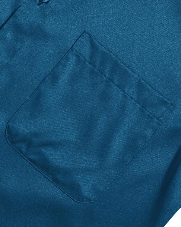 Alimens & Gentle Mens Short Sleeve Dress Shirts Wrinkle Free Solid Casual Button Down Shirts with Pocket - Image 100
