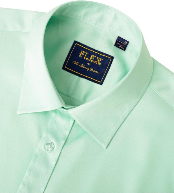 Alimens & Gentle Mens Short Sleeve Dress Shirts Wrinkle Free Solid Casual Button Down Shirts with Pocket - Image 106