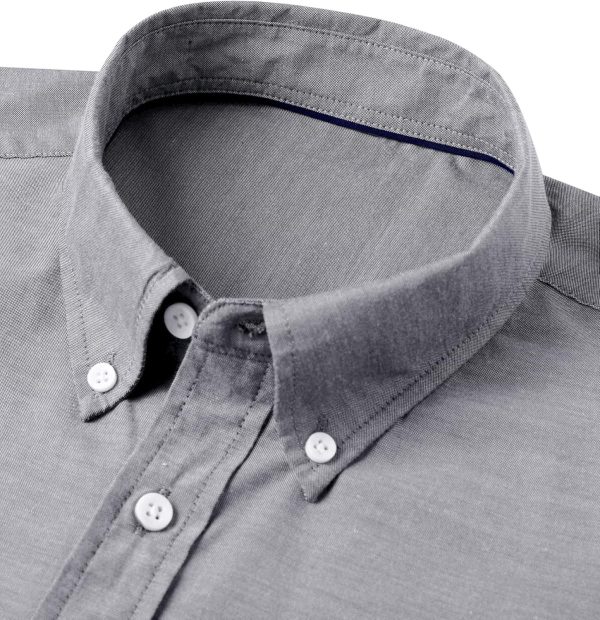 Alimens & Gentle Men's Short Sleeve Oxford Shirt Regular Fit Button Down Collar Shirts with Pocket - Image 16