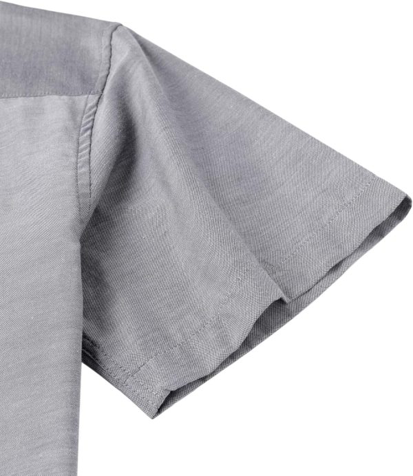 Alimens & Gentle Men's Short Sleeve Oxford Shirt Regular Fit Button Down Collar Shirts with Pocket - Image 20