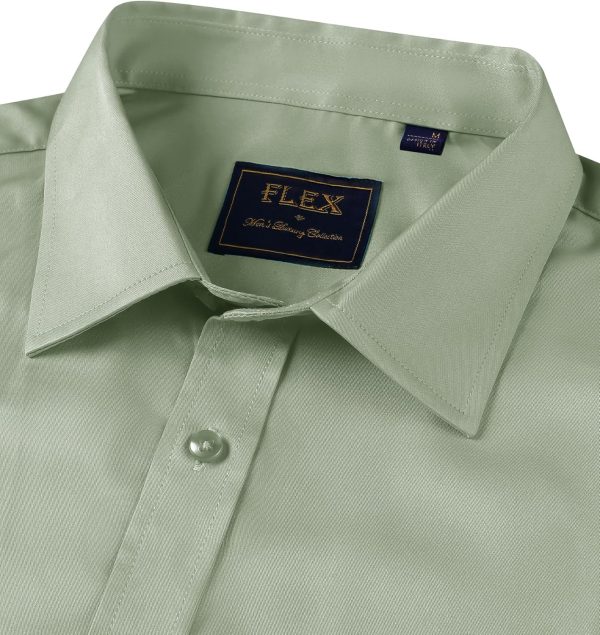 Alimens & Gentle Mens Short Sleeve Dress Shirts Wrinkle Free Solid Casual Button Down Shirts with Pocket - Image 113