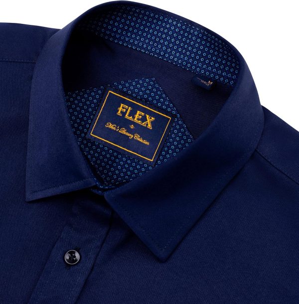 Alimens & Gentle Mens Short Sleeve Dress Shirts Wrinkle Free Solid Casual Button Down Shirts with Pocket - Image 127