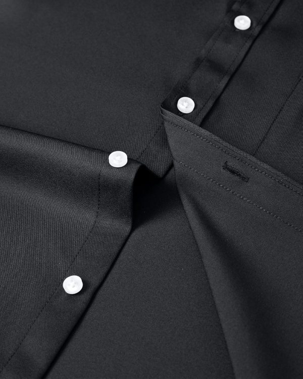 Alimens & Gentle Mens Short Sleeve Dress Shirts Wrinkle Free Solid Casual Button Down Shirts with Pocket - Image 136