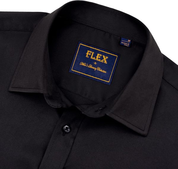 Alimens & Gentle Mens Short Sleeve Dress Shirts Wrinkle Free Solid Casual Button Down Shirts with Pocket - Image 140