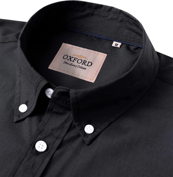 Alimens & Gentle Men's Short Sleeve Oxford Shirt Regular Fit Button Down Collar Shirts with Pocket - Image 44