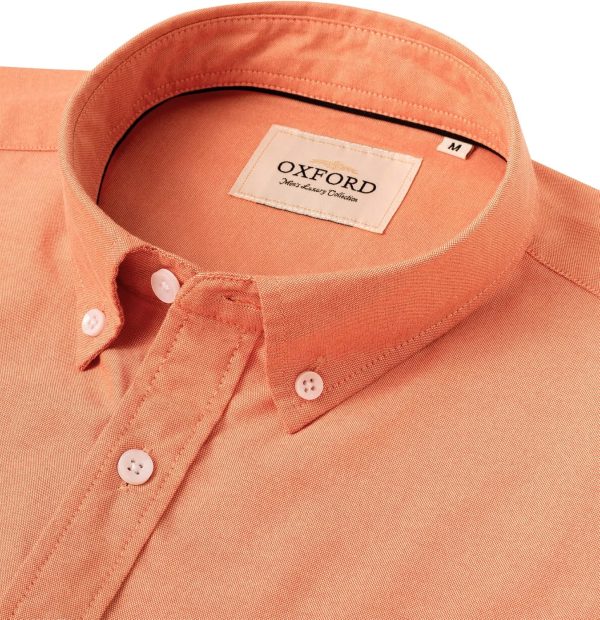 Alimens & Gentle Men's Short Sleeve Oxford Shirt Regular Fit Button Down Collar Shirts with Pocket - Image 51