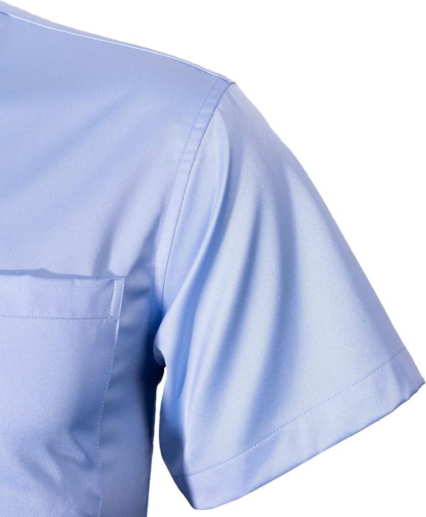 Alimens & Gentle Mens Short Sleeve Dress Shirts Wrinkle Free Solid Casual Button Down Shirts with Pocket - Image 154