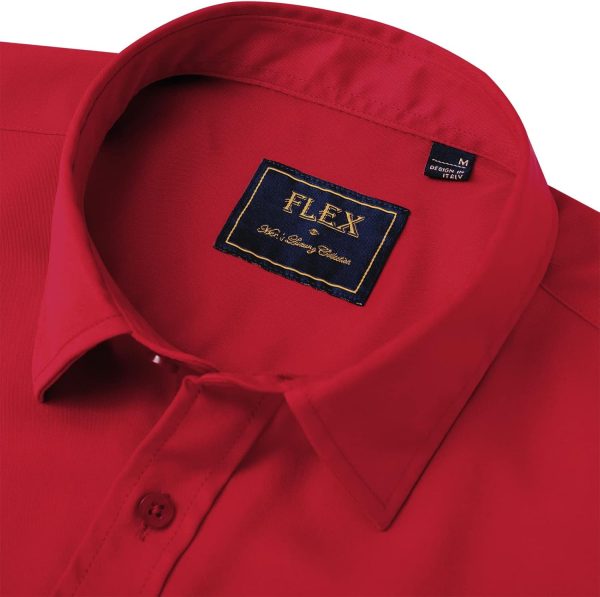Alimens & Gentle Mens Short Sleeve Dress Shirts Wrinkle Free Solid Casual Button Down Shirts with Pocket - Image 161