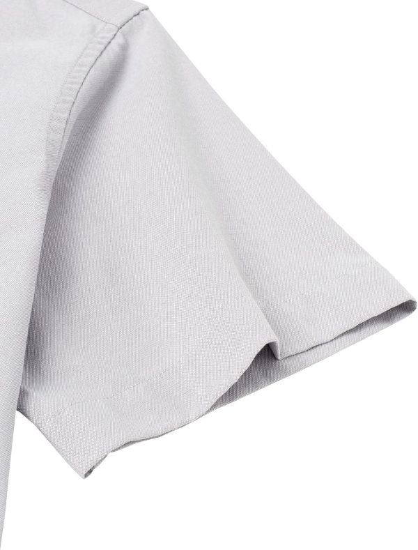 Alimens & Gentle Men's Short Sleeve Oxford Shirt Regular Fit Button Down Collar Shirts with Pocket - Image 68