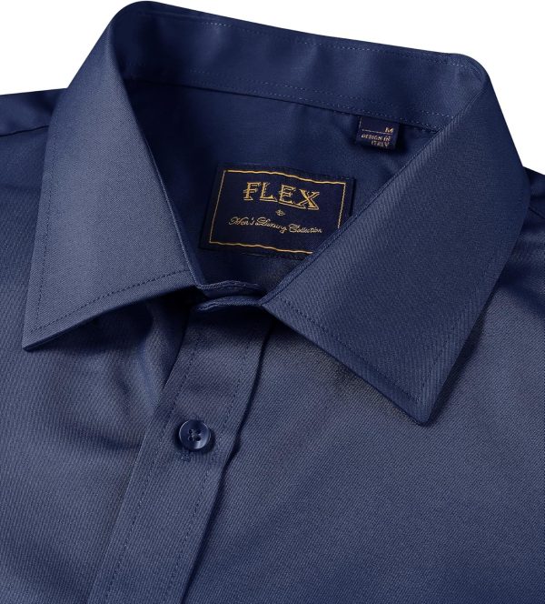 Alimens & Gentle Mens Short Sleeve Dress Shirts Wrinkle Free Solid Casual Button Down Shirts with Pocket - Image 168