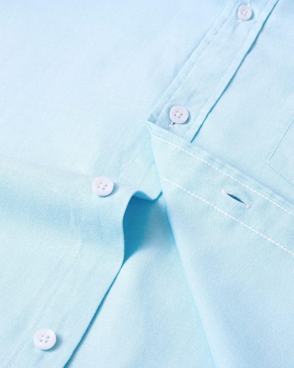 Alimens & Gentle Men's Short Sleeve Oxford Shirt Regular Fit Button Down Collar Shirts with Pocket - Image 76