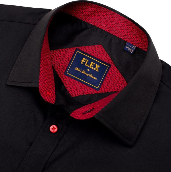 Alimens & Gentle Mens Short Sleeve Dress Shirts Wrinkle Free Solid Casual Button Down Shirts with Pocket - Image 187