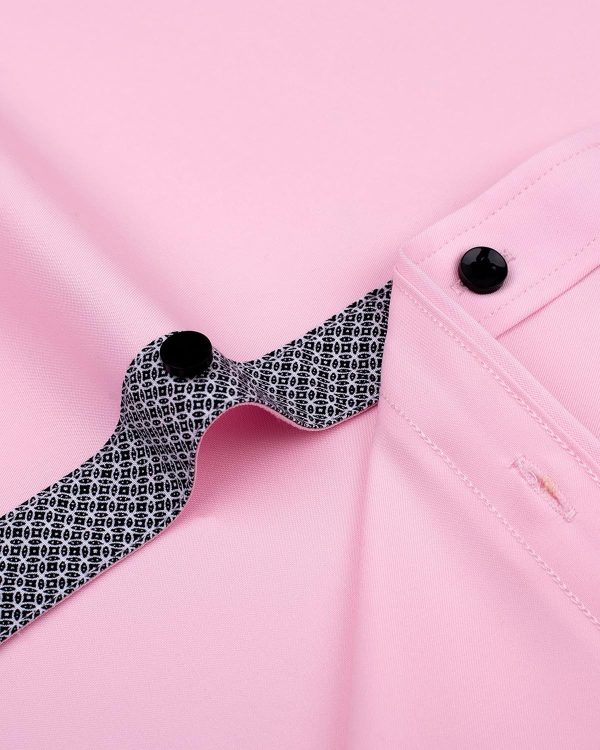 Alimens & Gentle Mens Short Sleeve Dress Shirts Wrinkle Free Solid Casual Button Down Shirts with Pocket - Image 201