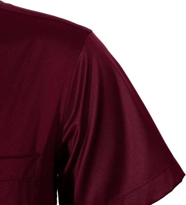 Alimens & Gentle Mens Short Sleeve Dress Shirts Wrinkle Free Solid Casual Button Down Shirts with Pocket - Image 207
