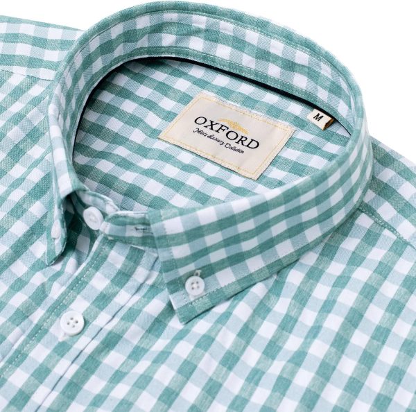 Alimens & Gentle Men's Short Sleeve Oxford Shirt Regular Fit Button Down Collar Shirts with Pocket - Image 107