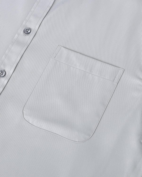 Alimens & Gentle Mens Short Sleeve Dress Shirts Wrinkle Free Solid Casual Button Down Shirts with Pocket - Image 218