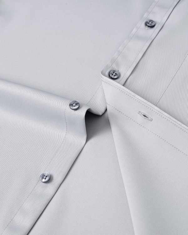Alimens & Gentle Mens Short Sleeve Dress Shirts Wrinkle Free Solid Casual Button Down Shirts with Pocket - Image 219
