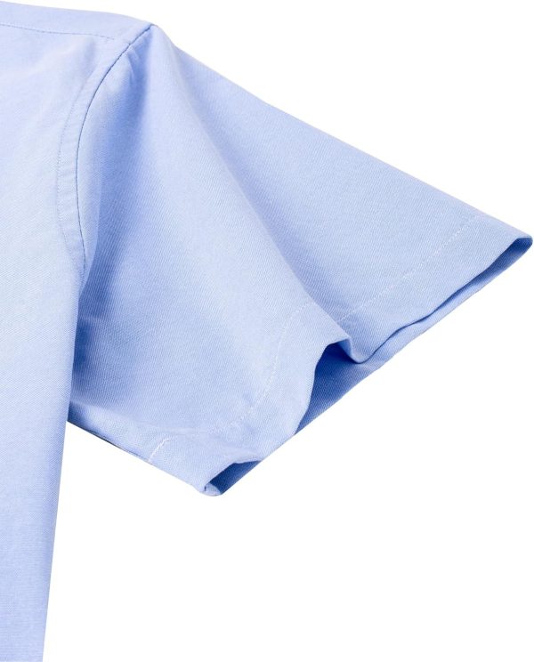 Alimens & Gentle Men's Short Sleeve Oxford Shirt Regular Fit Button Down Collar Shirts with Pocket - Image 117