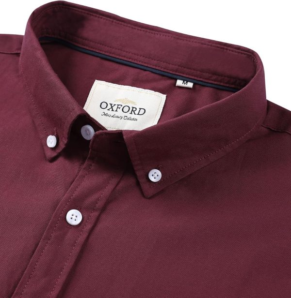 Alimens & Gentle Men's Short Sleeve Oxford Shirt Regular Fit Button Down Collar Shirts with Pocket - Image 135