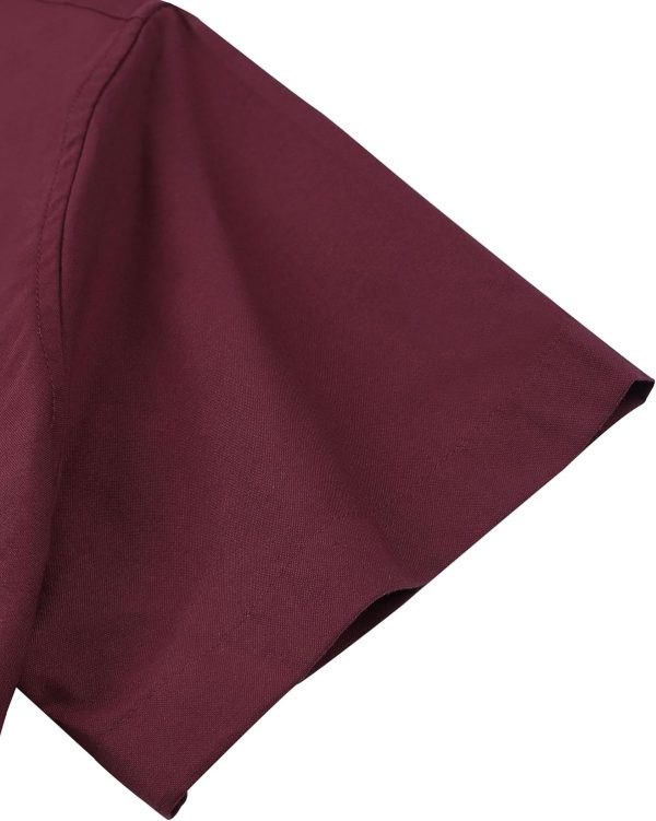 Alimens & Gentle Men's Short Sleeve Oxford Shirt Regular Fit Button Down Collar Shirts with Pocket - Image 138