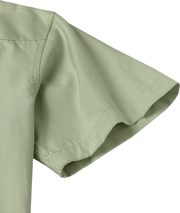 Alimens & Gentle Men's Short Sleeve Oxford Shirt Regular Fit Button Down Collar Shirts with Pocket - Image 146