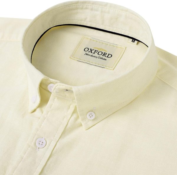 Alimens & Gentle Men's Short Sleeve Oxford Shirt Regular Fit Button Down Collar Shirts with Pocket - Image 149