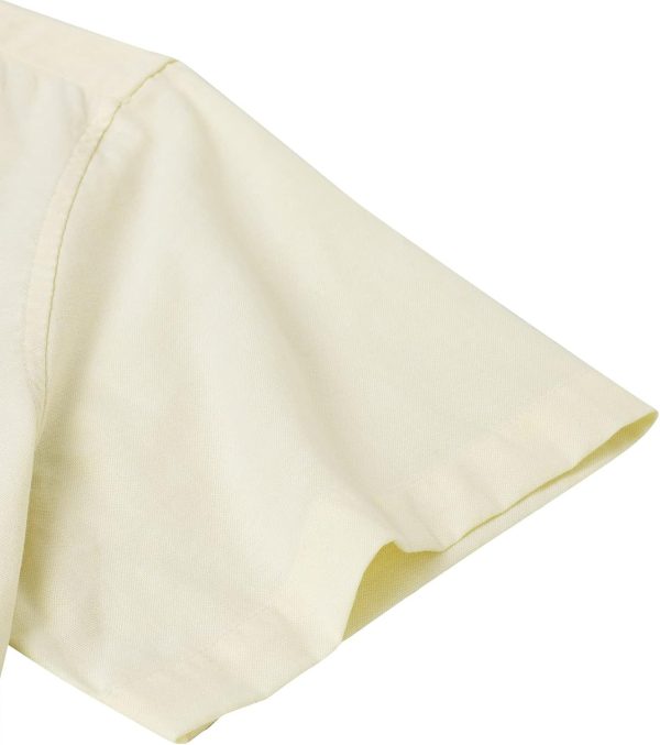 Alimens & Gentle Men's Short Sleeve Oxford Shirt Regular Fit Button Down Collar Shirts with Pocket - Image 152