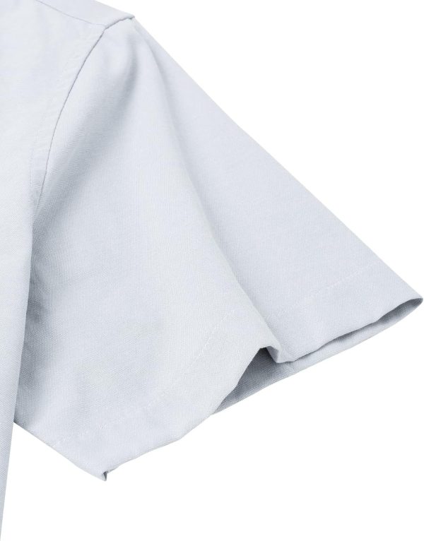 Alimens & Gentle Men's Short Sleeve Oxford Shirt Regular Fit Button Down Collar Shirts with Pocket - Image 166