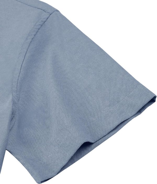 Alimens & Gentle Men's Short Sleeve Oxford Shirt Regular Fit Button Down Collar Shirts with Pocket - Image 194