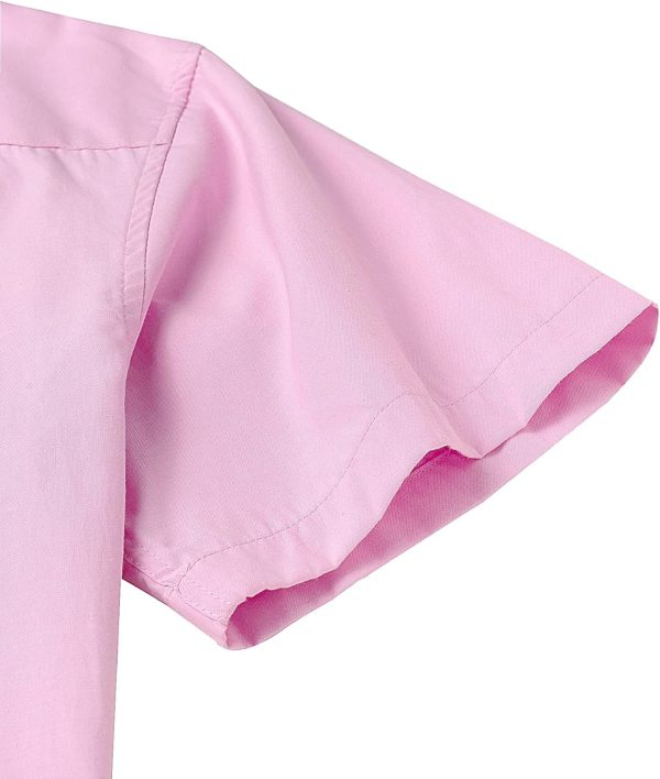 Alimens & Gentle Men's Short Sleeve Oxford Shirt Regular Fit Button Down Collar Shirts with Pocket - Image 202