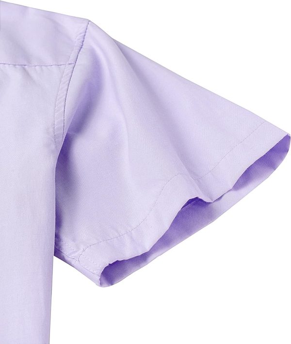 Alimens & Gentle Men's Short Sleeve Oxford Shirt Regular Fit Button Down Collar Shirts with Pocket - Image 209