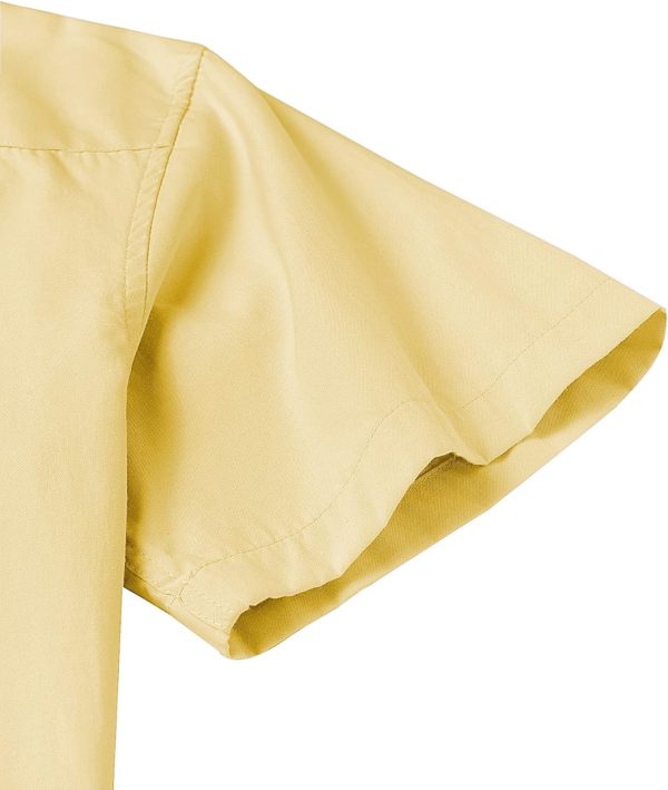 Alimens & Gentle Men's Short Sleeve Oxford Shirt Regular Fit Button Down Collar Shirts with Pocket - Image 216