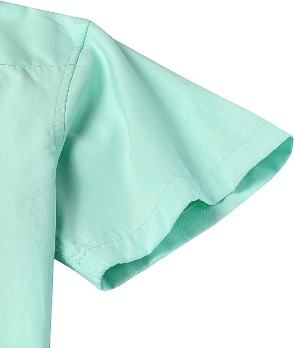 Alimens & Gentle Men's Short Sleeve Oxford Shirt Regular Fit Button Down Collar Shirts with Pocket - Image 230