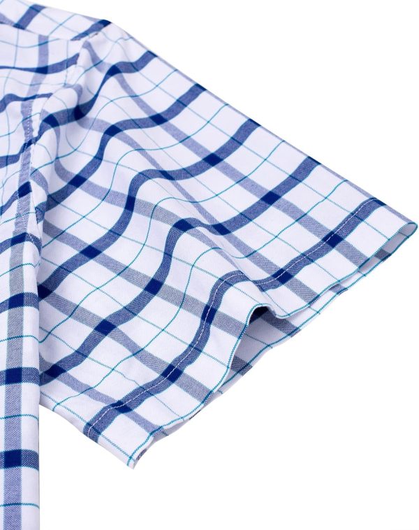 Alimens & Gentle Men's Short Sleeve Oxford Shirt Regular Fit Button Down Collar Shirts with Pocket - Image 237