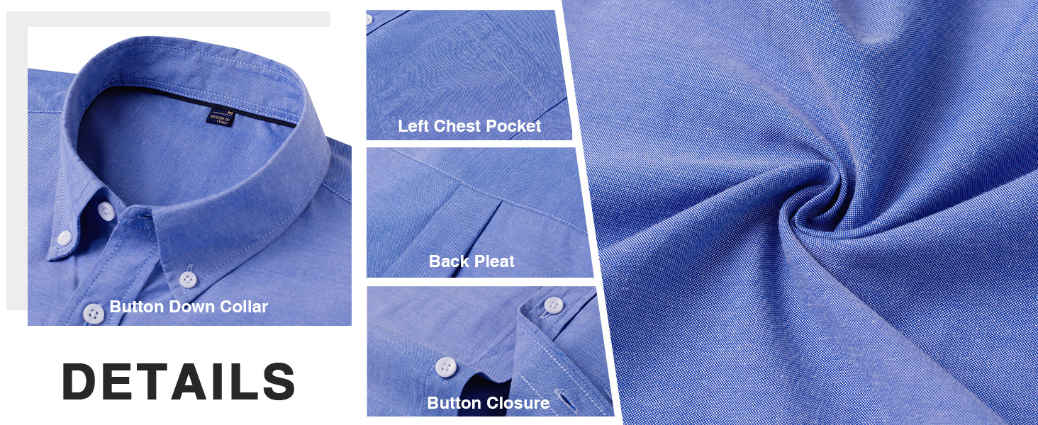 Mens Oxford Short Sleeve Button Down Shirt