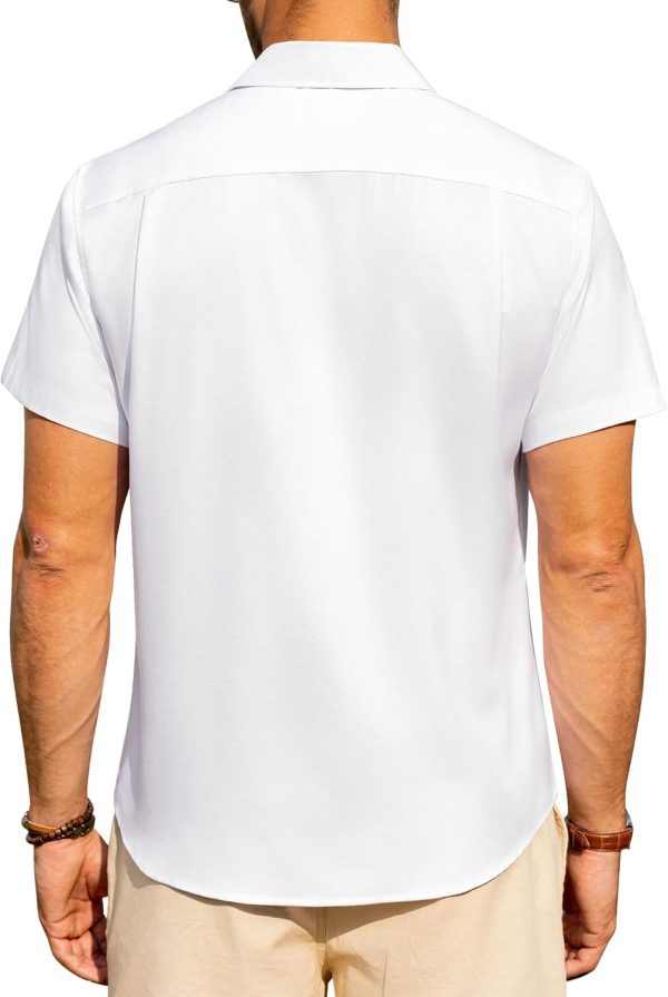 Alimens & Gentle Mens Linen Shirts Short Sleeve Button Down Shirts Wrinkle Free Casual Vacation Beach Summer Tops - Image 59