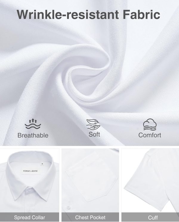 Alimens & Gentle Mens Linen Shirts Short Sleeve Button Down Shirts Wrinkle Free Casual Vacation Beach Summer Tops - Image 60
