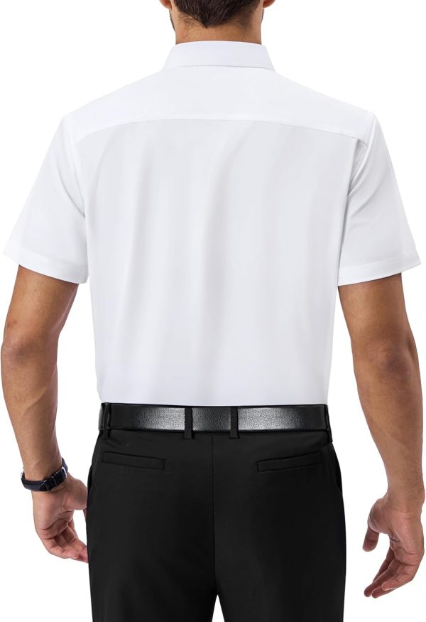 Alimens & Gentle Mens Short Sleeve Dress Shirts Regular Fit Stretch Wrinkle-Resistant Button Down Shirts - Image 2
