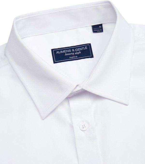 Alimens & Gentle Mens Short Sleeve Dress Shirts Regular Fit Stretch Wrinkle-Resistant Button Down Shirts - Image 4